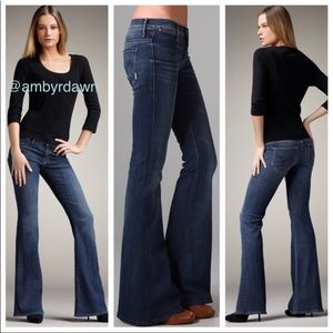 Mother “curfew” flare jeans “here kitty kitty” wash  27